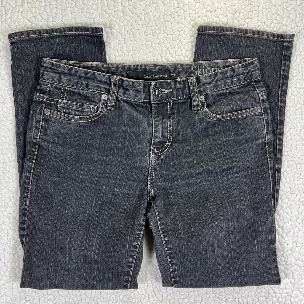 Calvin Klein Jeans‎ Women's Size 4P (Actual 30x25) Black Skinny Mid Rise